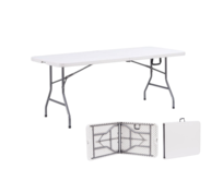 TENTino Skládací stůl 152x76 cm PŮLENÝ, bílý, STL152P