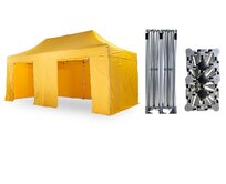Nůžkový párty stan 4x8 m TENTino BIG HEXAGON EXTREME Barva opláštění: 4A - ŽLUTÁ
