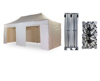 Nůžkový párty stan 4x8 m TENTino BIG HEXAGON Barva opláštění: 2A - KRÉMOVÁ