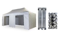 Nůžkový párty stan 4x8 m TENTino BIG HEXAGON Barva opláštění: 5A - ŠEDÁ