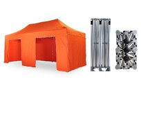 Nůžkový párty stan 4x8 m TENTino BIG HEXAGON Barva opláštění: 6A - ORANŽOVÁ