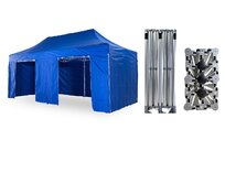 Nůžkový párty stan 4x8 m TENTino BIG HEXAGON Barva opláštění: 8A - MODRÁ