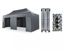 Nůžkový párty stan 4x8 m TENTino BIG HEXAGON EXTREME Barva opláštění: 17A - ANTRACIT