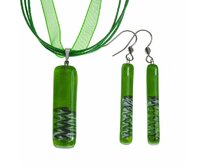 WAGA - Souprava skleněných šperků zelená DAISY - 1401