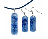 WAGA - Souprava skleněných šperků modrá - 1001