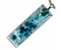 WAGA - Broušený skleněný šperk modrobílý BLANKYT PRV0824
