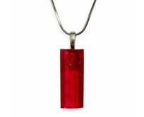 WAGA - Broušený skleněný šperk červený PRV0826