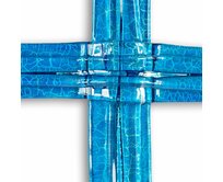 WAGA - Skleněný kříž na stěnu modrý vrstvený