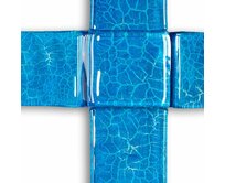 WAGA - Skleněný kříž na stěnu modrý
