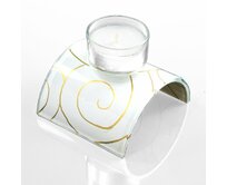WAGA - Skleněný svícen na čajovou svíčku bílý