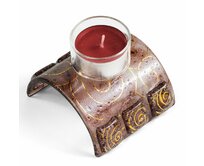 WAGA - Skleněný svícen na čajovou svíčku hnědý 01 