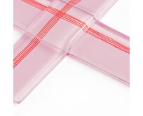 WAGA - Skleněný kříž na křtiny pastelový růžový - s linkami