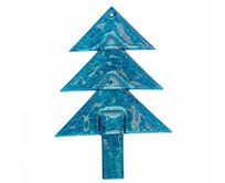 WAGA - Vánoční skleněná ozdoba stromek modrý