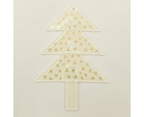 WAGA - Vánoční skleněná ozdoba stromek bílý - hvězdičky