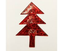 WAGA - Vánoční skleněná ozdoba stromek červený Antik