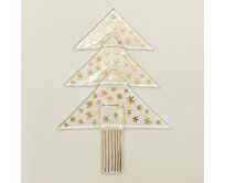 WAGA - Vánoční skleněná ozdoba stromek čirý - hvězdičky