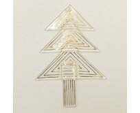 WAGA - Vánoční skleněná ozdoba stromek čirý - trojúhelníky