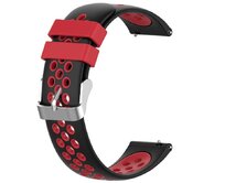 UNI Černo červený děrovaný řemínek 22mm vícebarevná