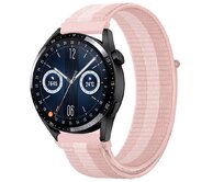 UNI Růžový nylonový řemínek 22mm s pruhem růžová