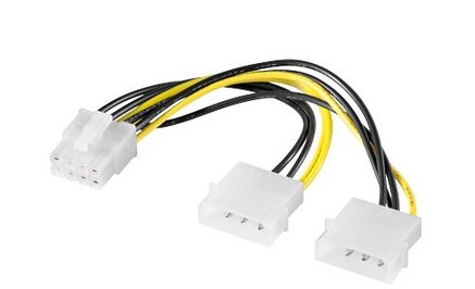 Premium-Cord Redukce napájecí 2x5.25" Molex - 8 pin pro PCI-E grafické karty  