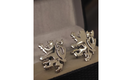 Manžetové knoflíčky Český lev Stříbrná, Ocel