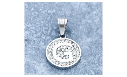 Ewena Přívěsek písmenko s kamínky abeceda: G chirurgická ocel