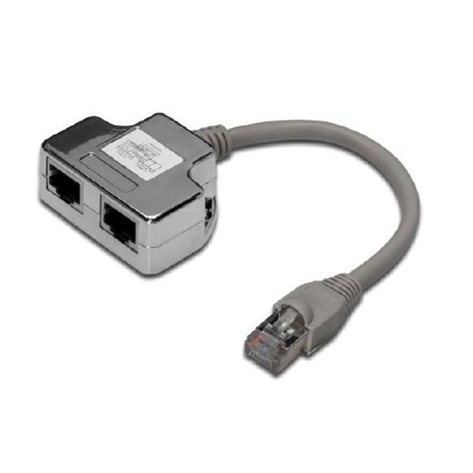 Digitus CAT 5e, 2x 1: 1, propojovací adaptér, stíněný 2x RJ45-zásuvka na 1x RJ45-Plug, délka 0,19 m