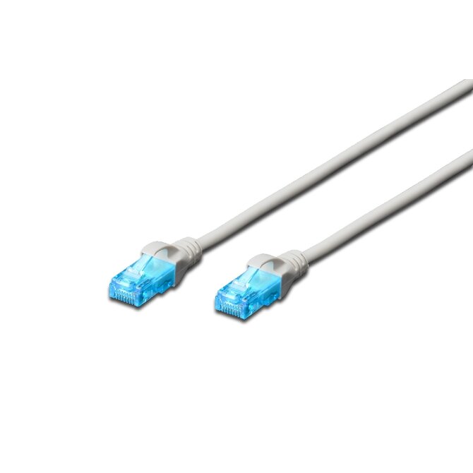 Digitus Patch Cable, UTP, CAT 5e, AWG 26/7, měď, šedý 0,5m