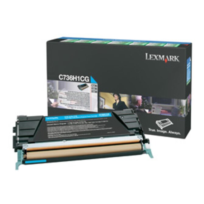 Lexmark C736, X736, X738 Cyan High Yield Return Programme Toner Cartridge (10K)