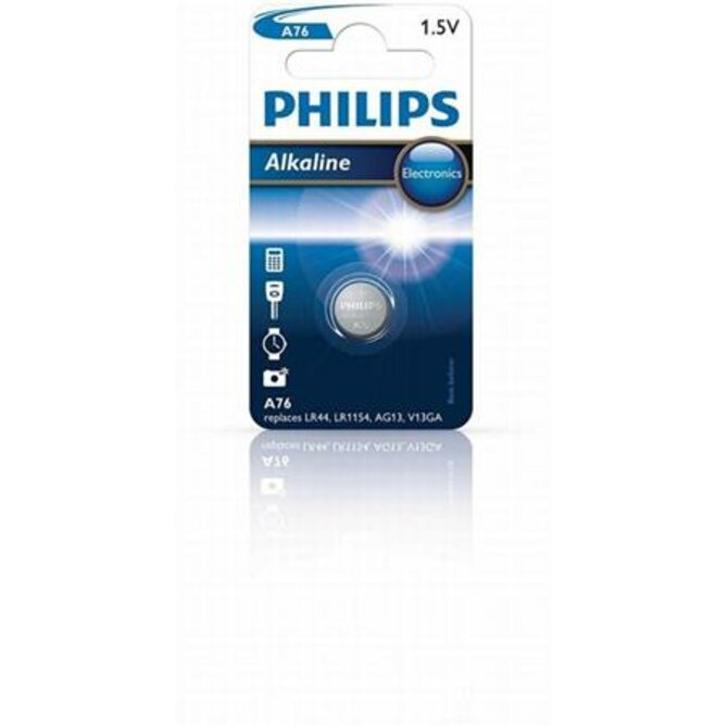 Philips baterie knoflíková A76, alkalická - 1ks (LR44)