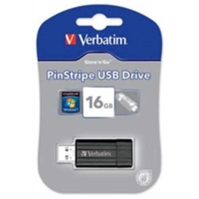 VERBATIM Store 'n' Go PinStripe 16GB USB 2.0 černá