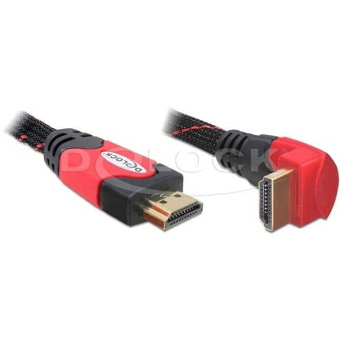 Delock HDMI 1.4 kabel A/A samec/samec pravoúhlý, délka 2 metry