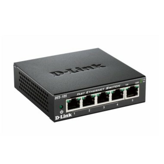 D-Link DES-105/E 5-port 10/100 Metal Housing Desktop Unmanaged Switch 