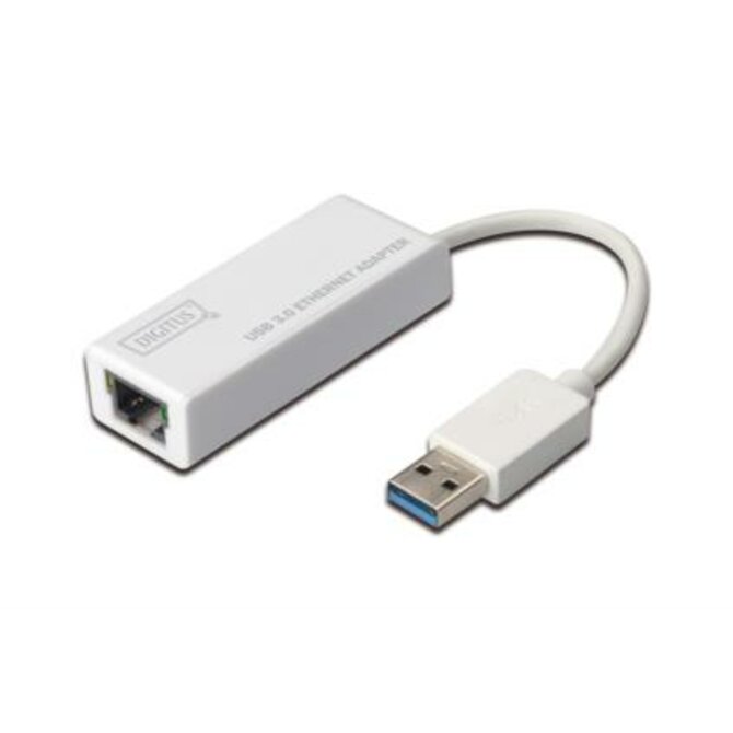 Digitus USB 3.0 adaptér na Gigabit Ethernet , 1x RJ45, USB-A, 10/100/1000Mbps, USB 3.0 XP, Vista, 7, Max OS X, Linux