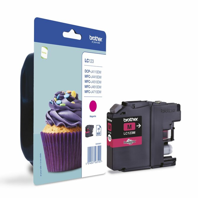 Brother LC-123M (inkoust magenta, 600 str.@ 5%  draft)