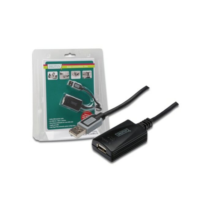 Digitus USB 2.0 aktivní prodlužovací kabel 5m , Blister