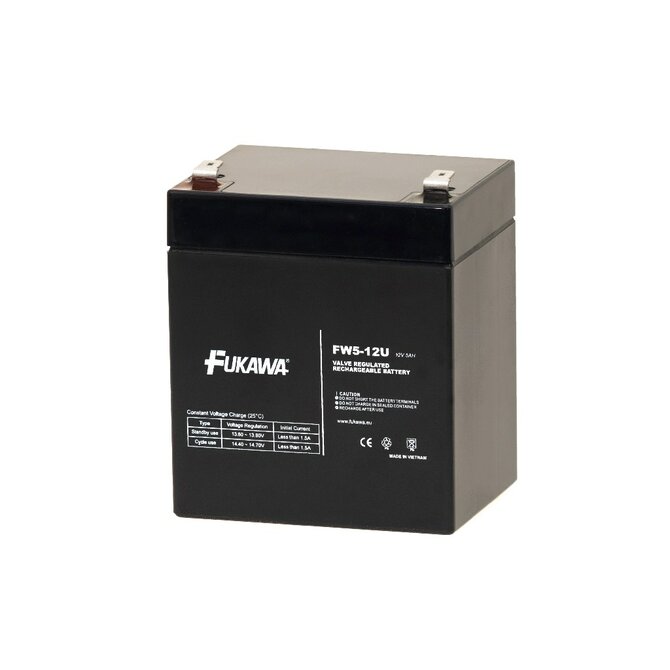 FUKAWA akumulátor FW 5-12 U (12V; 5Ah; faston F2-6,3mm; životnost 5let)