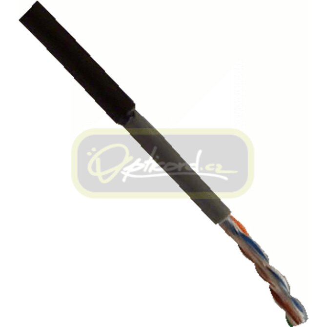 OPTIX FTP kabel (drát) Cat5e Outdoor černý -40 - 70°C, bal.100m Double Jacket