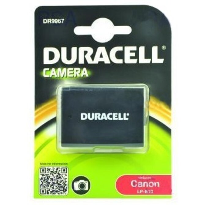 DURACELL Baterie - DR9967 pro Canon LP-E10, černá/bílá, 1020 mAh, 7.4 V