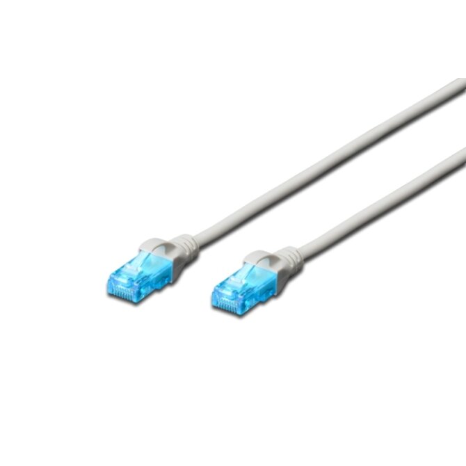 Digitus Ecoline Patch Cable, UTP, CAT 5e, AWG 26/7, šedý 1m, 1ks