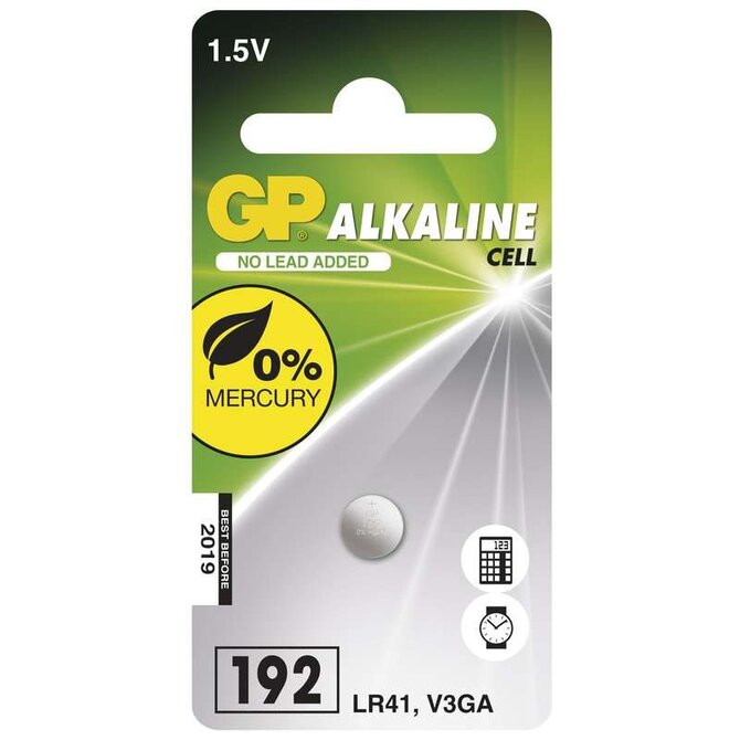 GP LR41 (GP192, 7.9 x 3.6 mm) - 1 ks