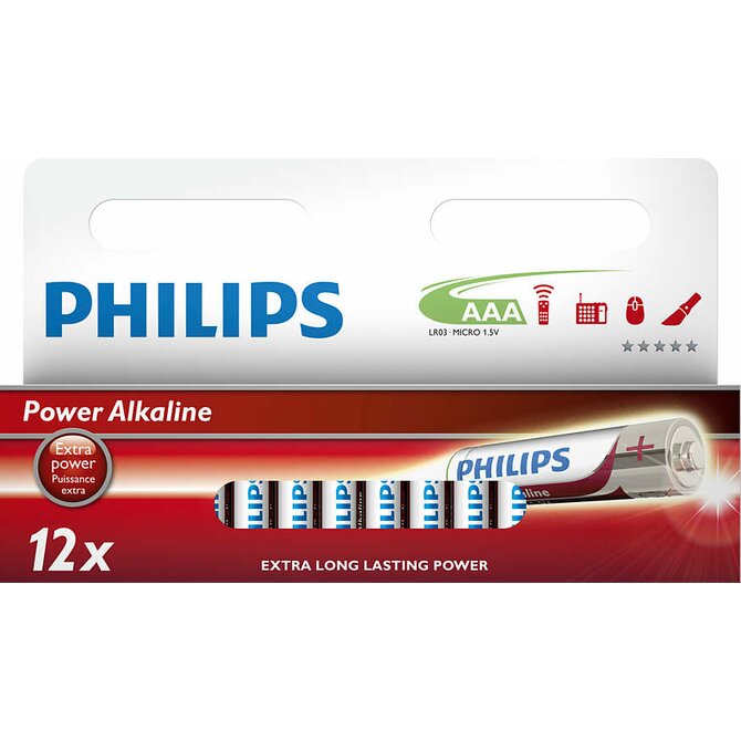 Philips baterie AAA Power Alkaline - 12ks 