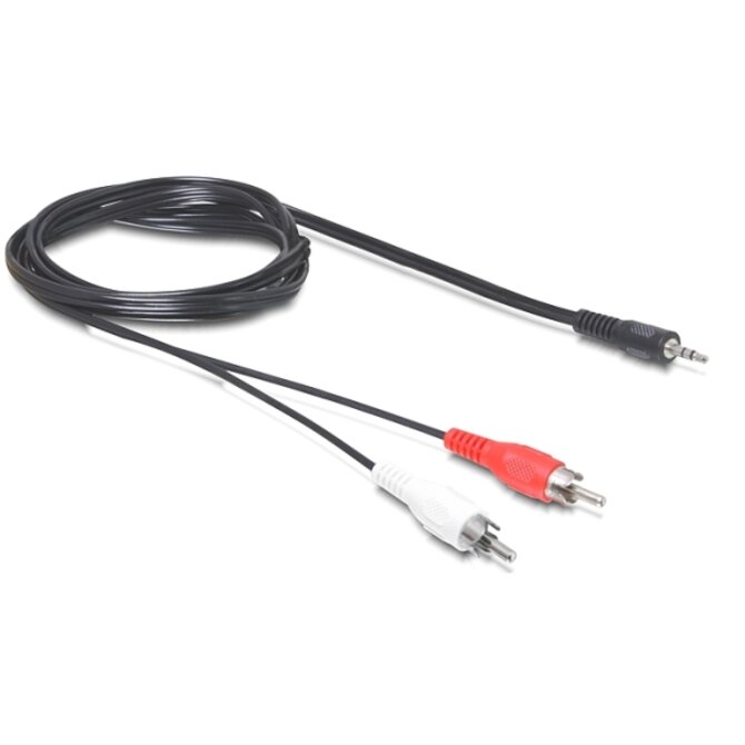 Delock kabel Audio DC jack 3.5 mm samec > 2 x Cinch samec 5 m