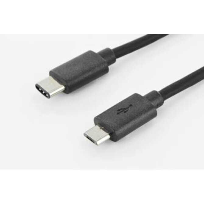 Digitus Připojovací kabel USB typu C, typ C na micro B M/M, 1,8 m, 3A, 480 MB, verze 2.0, bl