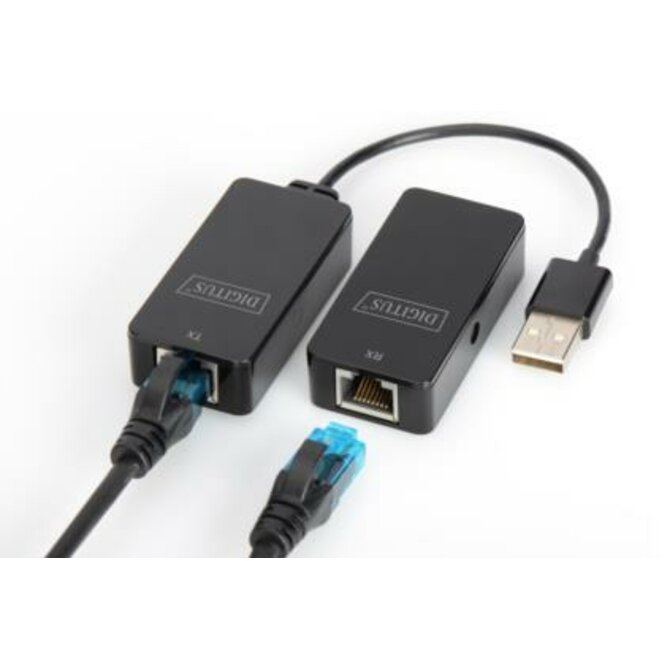 DIGITUS USB Extender, USB 2.0, pro použití s Cat5 / 5e / 6 (UTP, STP nebo SFT) kabelu až 50 m / 164 stop