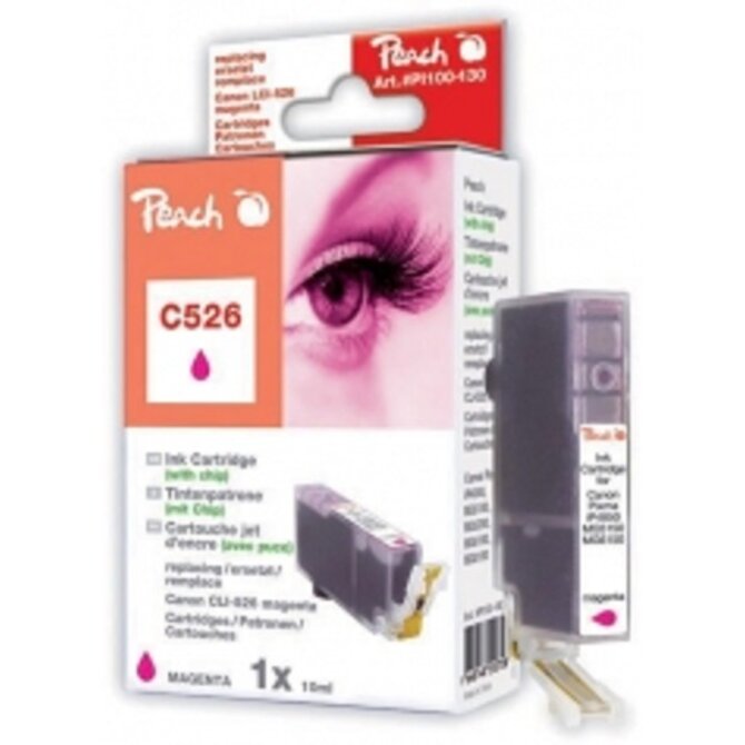 PEACH kompatibilní cartridge Canon CLI-526M, Magenta, 10 ml