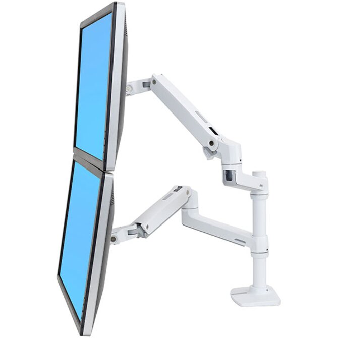 ERGOTRON LX Dual Stacking Arm, stolní ramena pro 2 lcd. max. 27", flexibilní , bílé 