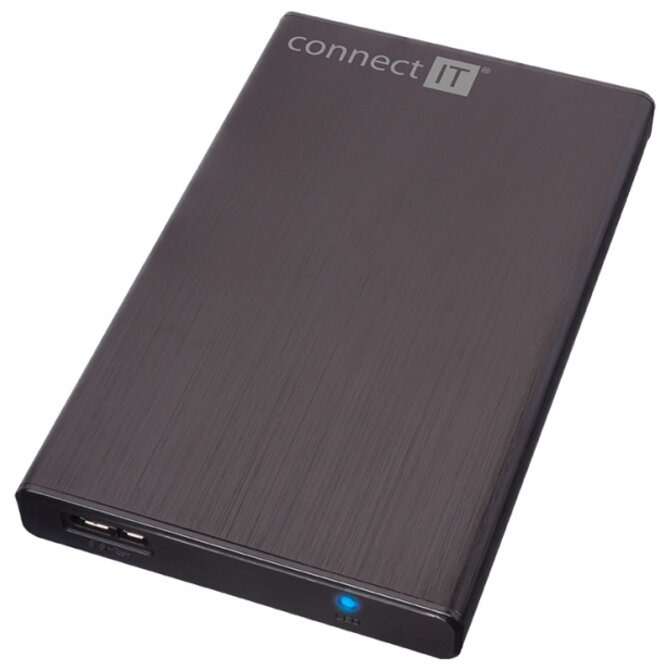 CONNECT IT externí box LITE pro HDD 2,5" SATA, USB 3.0 černý