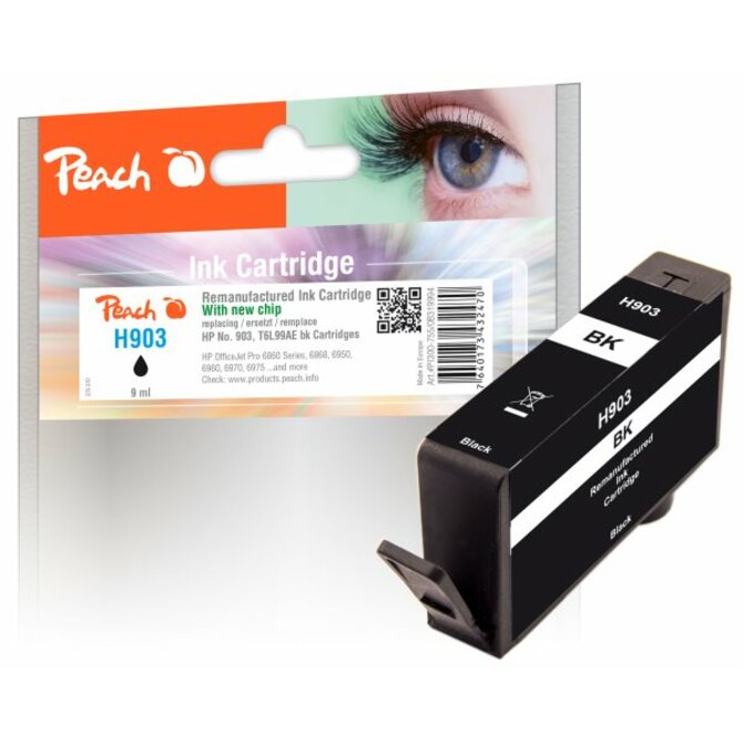 Akce!!! PEACH kompatibilní cartridge HP No. 903, černá, T6L99AE, 11ml