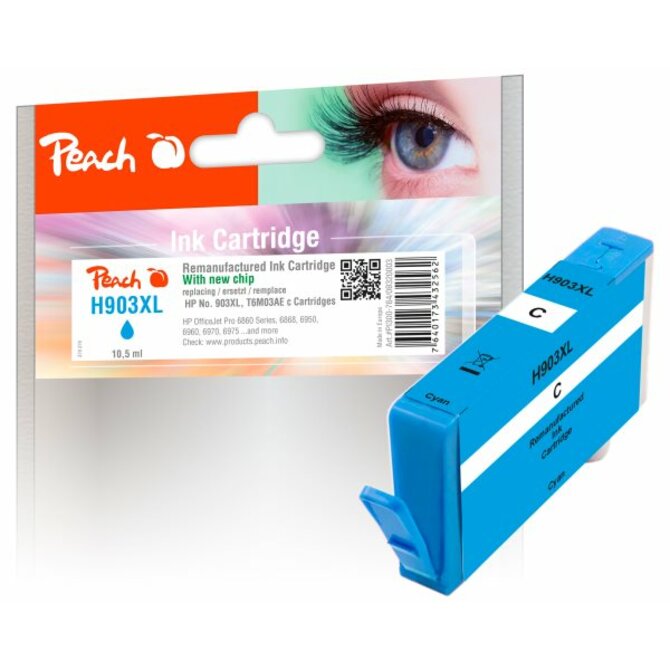 PEACH kompatibilní cartridge HP No. 903XL, azurová, T6M03AE